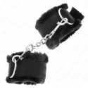 KINK - FURRY LINED WRIST RESTRAINTS BLACK ADJUSTABLE 17-31 CM X