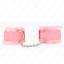 KINK - FURRY LINED WRIST RESTRAINTS PINK ADJUSTABLE 17-31 CM X