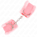 KINK - FURRY LINED WRIST RESTRAINTS PINK ADJUSTABLE 17-31 CM X