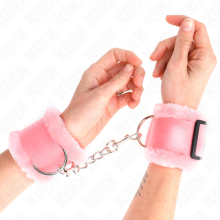 KINK - FURRY LINED WRIST RESTRAINTS PINK ADJUSTABLE 17-31 CM X