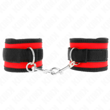 KINK - NYLON BIND HOOKLOOP WRIST RESTRAINTS RED-BLACK MODEL 2