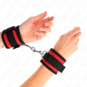 KINK - NYLON BIND-HANDHANDFESSELN MIT KLETTVERSCHLUSS ROT-SCHWARZ MODELL 2 VERSTELLBAR 18-35 CM X 6 CM