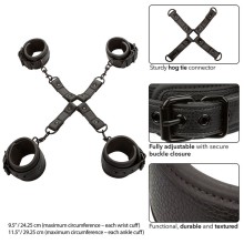 CALEXOTICS - NOCTURNAL HOG TIE CONNECTOR CUERO EINSTELLBAR SCHWARZ