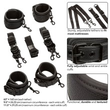 CALEXOTICS - NOCTURNAL BED RESTRAINTS LEATHER ADJUSTABLE BLACK