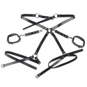 SUBBLIME - 953690 HANDCUFFS WITH BONDAGE BELT BLACK ONE SIZE