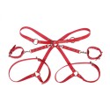 SUBBLIME - 953706 MENOTTES AVEC CEINTURE DE BONDAGE ROUGE