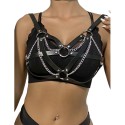SUBBLIME - 953713 PUNK BONDAGE GÜRTEL METALLSCHNALLE SCHWARZ