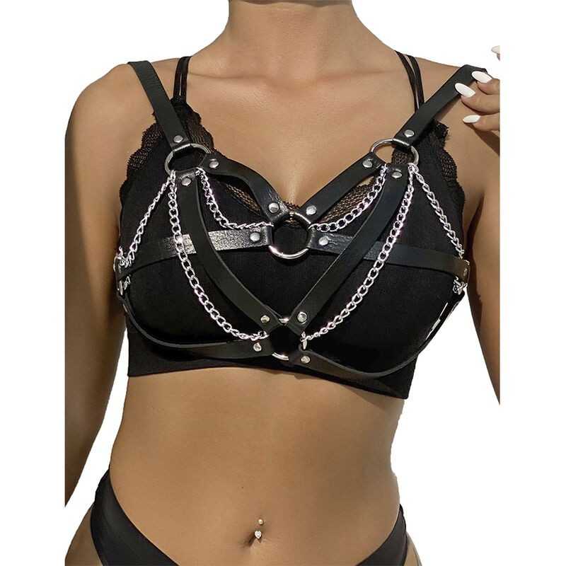 SUBBLIME - 953713 CEINTURE PUNK BONDAGE BOUCLE MÉTAL NOIRE