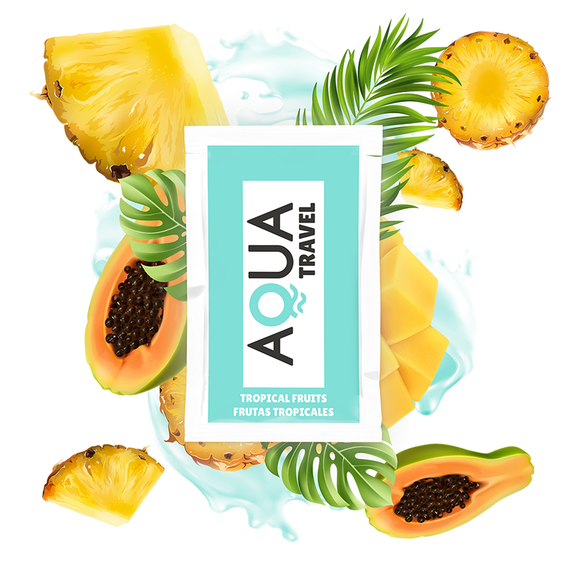 AQUA TRAVEL - TROPICAL FRUITS FLAVOUR WATERBASED LUBRICANT 6 ML