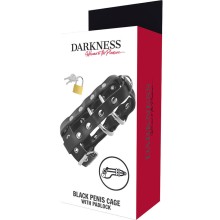 DARKNESS - GABBIA DI CASTIT IN PELLE CON SERRATURA