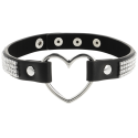 COQUETTE CHIC DESIRE - VEGAN LEATHER CHOKER WITH HEART