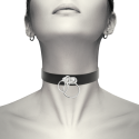 COQUETTE CHIC DESIRE - DOUBLE RING VEGAN LEATHER CHOKER