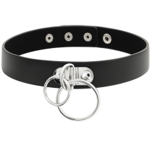 COQUETTE CHIC DESIRE - DOPPELRING-HALSBAND AUS VEGANEM LEDER