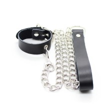 OHMAMA FETISH - COLLIER PÉNIS ET BRACELET EN CUIR AVEC CHAÎNE