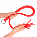 KINK - SNAKE WHIP WITH RED HAND RING 65 CM