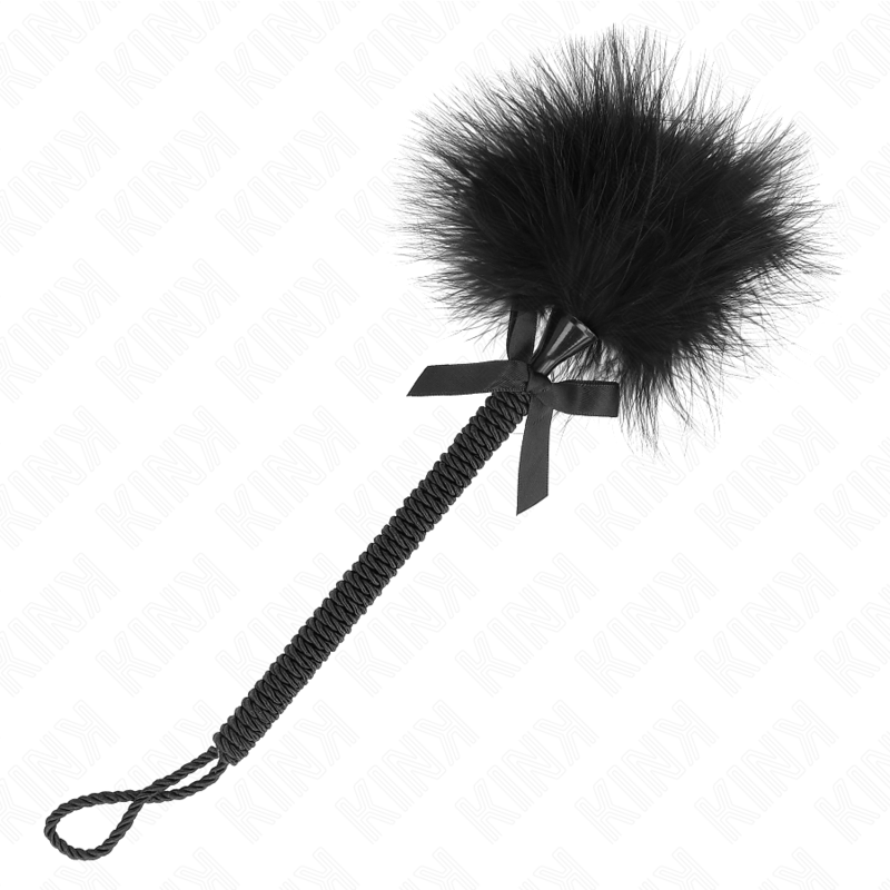 KINK - NYLON ROPE WAND WITH TICKLE FEATHERS AND BLACK BOW 25 CM