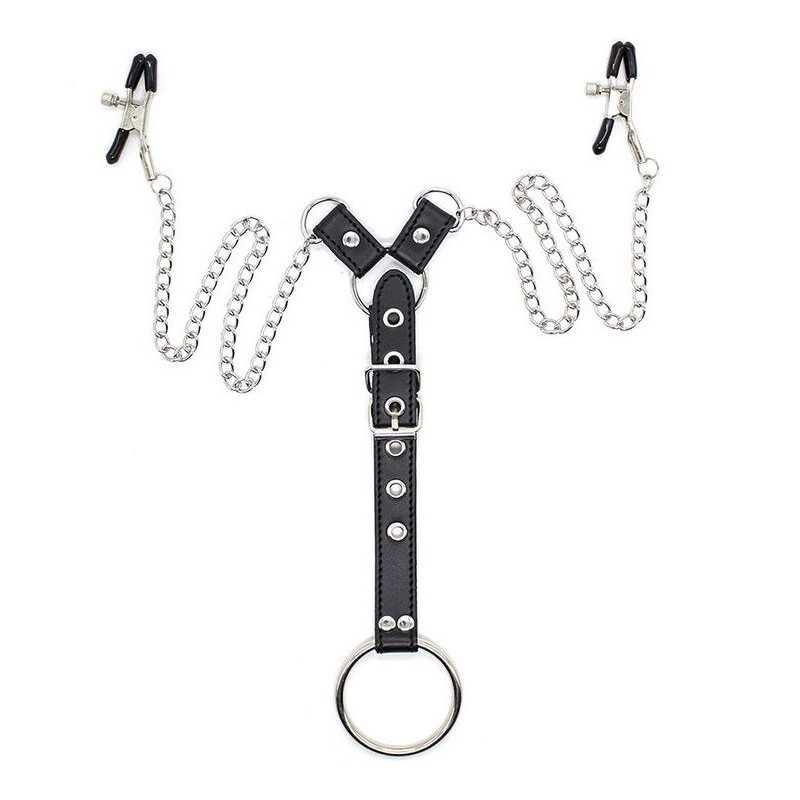 OHMAMA FETISH - NIPPLE Clamps WITH CHAINS AND PENIS RING