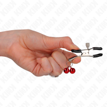 KINK - DOUBLE BELL NIPPLE CLAMP RED 6 CM