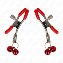 KINK - RED DOUBLE BELL NIPPLE CLAMP RED 6 CM