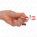 KINK - RED DOUBLE BELL NIPPLE CLAMP RED 6 CM