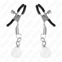 KINK - GLASS BEAD NIPPLE CLAMPS SILVER 6 CM