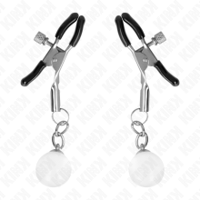 KINK - GLASS BEAD NIPPLE CLAMPS SILVER 6 CM