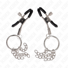 KINK - O RING NIPPLE CLAMP AND LITTLE CHAIN SILVER 6 CM