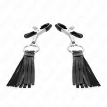 KINK - LEATHERETTE TASSEL NIPPLE CLAMPS 6 CM