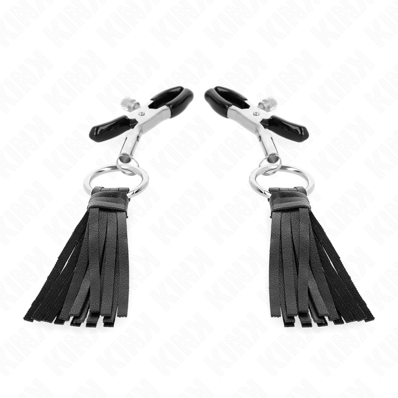 KINK - LEATHERETTE TASSEL NIPPLE CLAMPS 6 CM