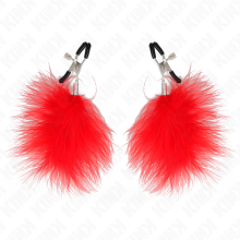 KINK - FEATHER NIPPLE CLAMP RED 7 CM