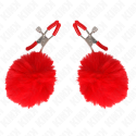 KINK - PINCE A METON BOULE FAUSSE FOURRURE ROUGE 6 CM