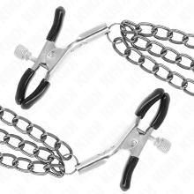 KINK - PINÇAS PARA BICOS COM 3 CORRENTES PRETAS 20/23/28 CM