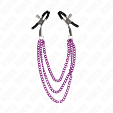 KINK - PINÇAS PARA BICOS COM 3 CORRENTES ROXO 20/23/28 CM