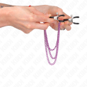 KINK - PINÇAS PARA BICOS COM 3 CORRENTES ROXO 20/23/28 CM