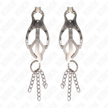 KINK - JAPANESE CLOVER NIPPLE CLAMPS WITH LITTLE CHAINS SILVER