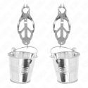 KINK - JAPANESE CLOVER NIPPLE CLAMPS WITH BUCKETS SILVER