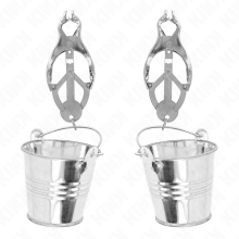 KINK - JAPANESE CLOVER NIPPLE CLAMPS WITH BUCKETS SILVER