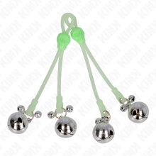 KINK - LUMINOUS SKULL NIPPLE CLAMPS WITH RING BELLS ADJUSTABLE