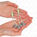 KINK - LUMINOUS SKULL NIPPLE CLAMPS WITH RING BELLS ADJUSTABLE