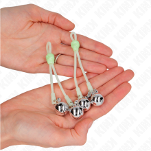 KINK - LUMINOUS SKULL NIPPLE CLAMPS WITH RING BELLS ADJUSTABLE