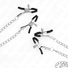 KINK - 4 NIPPLE AND CLIT CLAMPS ADJUSTABLE SILVER