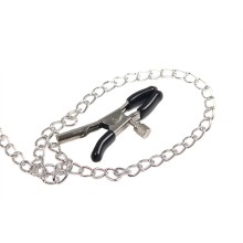 SUBBLIME - 953720 BONDAGE LEATHER STRAP BREAST CLAMPS BLACK ONE