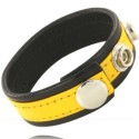 LEATHER BODY - E CINTURINO CON MOSCHETTONI - NERO E GIALLO