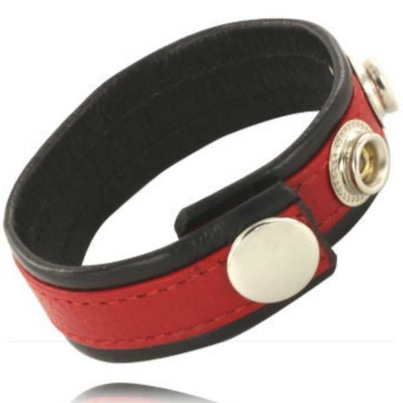 LEATHER BODY - VERSTELLBARER LEDERGURT FÜR PENIS ROT-SCHWARZ LEATHER BODY - VERSTELLBARER LEDERGURT FÜR PENIS ROT-SCHWARZ