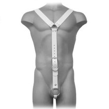 LEATHER BODY - HARNESS HERREN WEISS