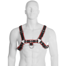 LEATHER BODY - KETTENHARNESS III SCHWARZ/ROT