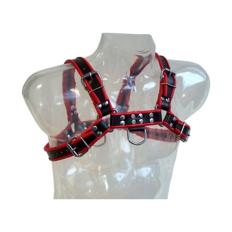 LEATHER BODY - CHAIN HARNESS III BLACK / RED