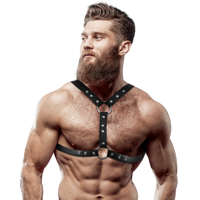 FETISH SUBMISSIVE ATTITUDE - ECO-LEATHER CHEST HARNESS WITH