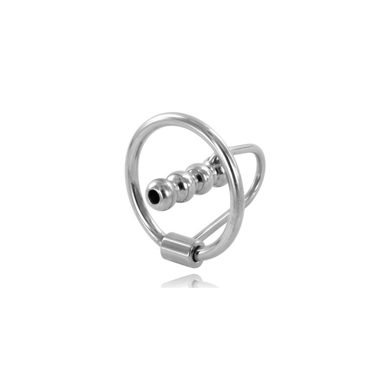 METAL HARD - GLAND RING WITH URETHRAL PLUG 28MM