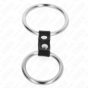 KINK - ANEL DE PÊNIS DUPLO DE METAL 3,7 CM A 5 CM CONECTADO POR